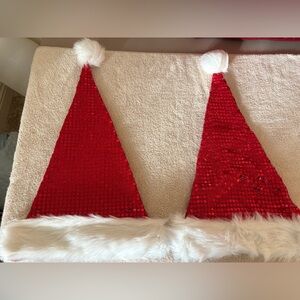Pair of Sequin Santa Hats 10” at Opening